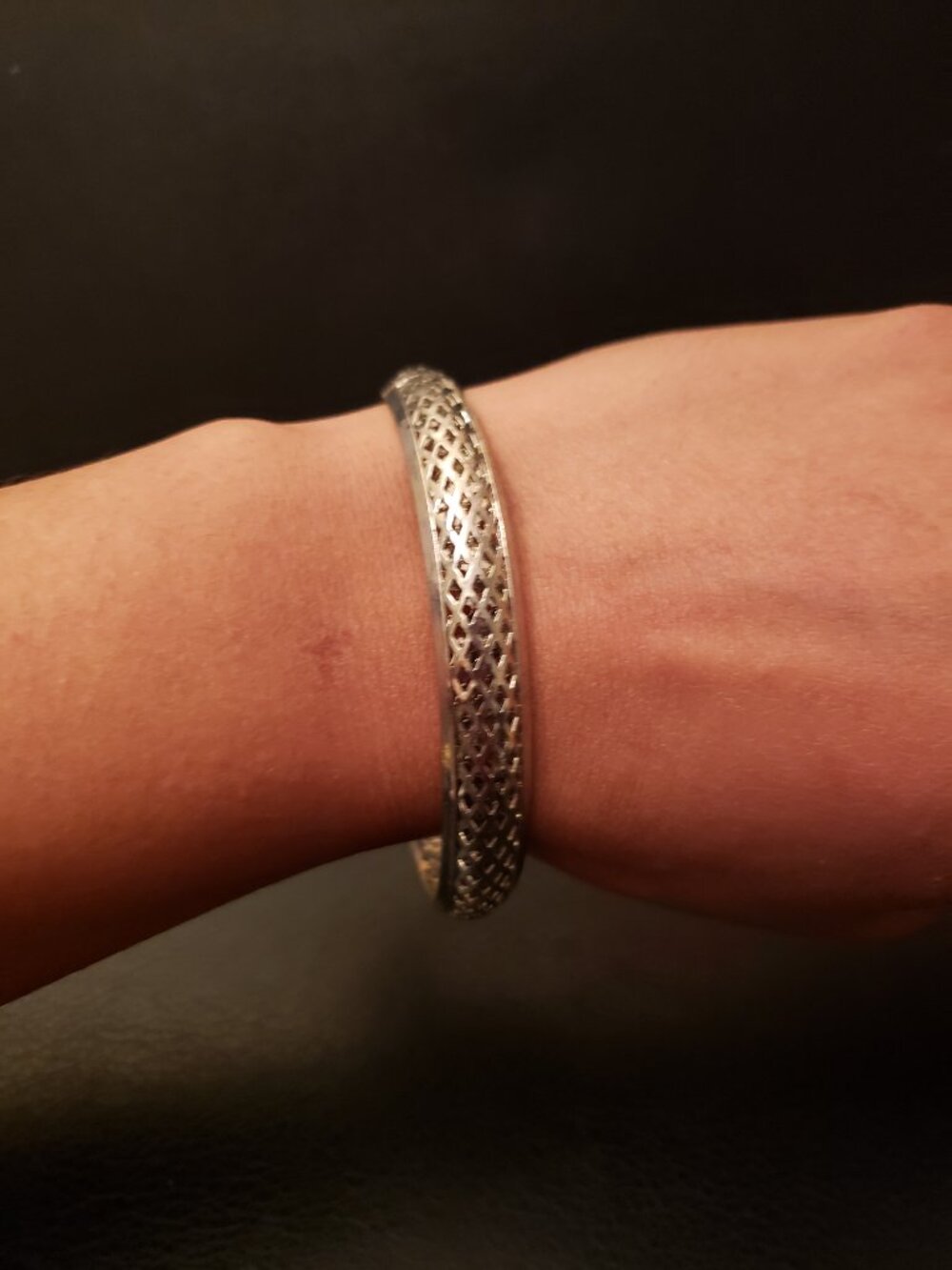 Openwork Filigree Silver Bangle